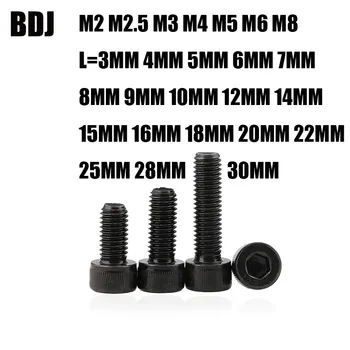 

DIN912 Metric Thread Screws M2 M2.5 M3 M4 M5 M6 M8 Black Grade 12.9 Alloy Steel Hex Socket Head Cap Screw Bolts 3 4 5 6 8 -30 MM