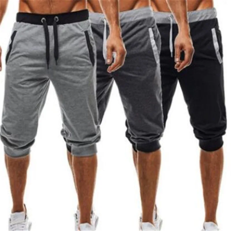 Хлопковые мужские спортивные штаны, повседневные эластичные хлопковые мужские штаны для фитнеса, обтягивающие спортивные штаны, брюки, костюм для тренажерного зала