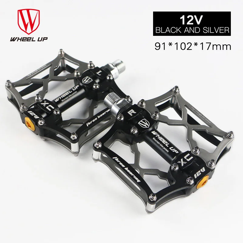 12v black Колеса до 12 в супер качество света алюминиевая педаль для велосипеда противоскользящие для моды Desgin Bmx велосипедные педали MTB части велосипеда - Цвет: 12v black