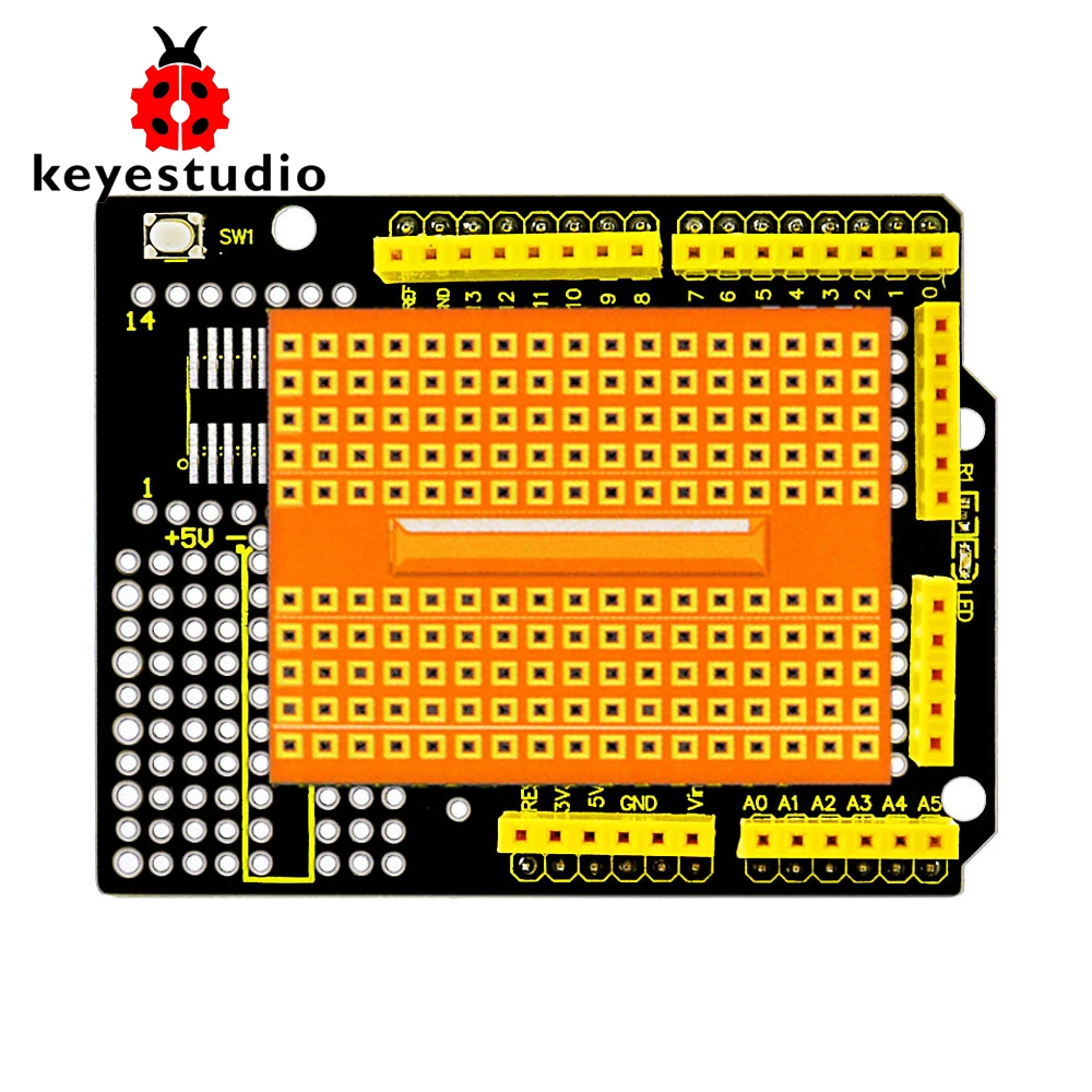 

2017 new! Keyestudio protoshield for Arduino with mini breadboard