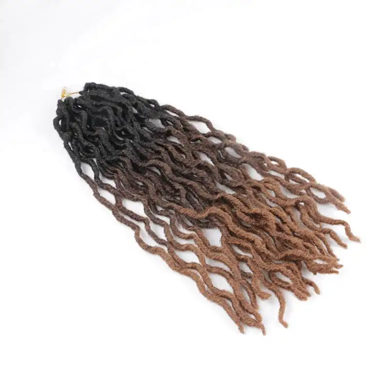 1B/30HL Роскошные для плетения Faux locs Curly вязаные волосы 24 пряди Омбре блонд крючком косички 20 дюймов 50 см синтетические косички - Цвет: 1B/30HL