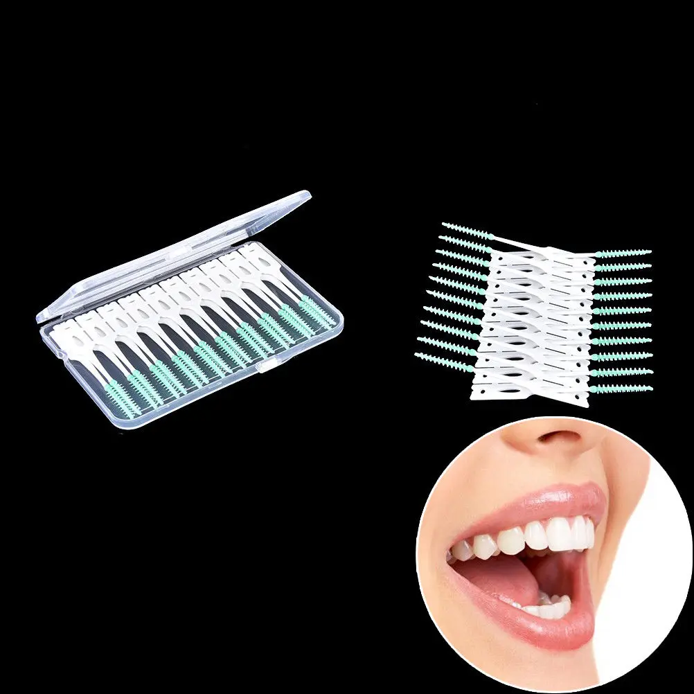 40 шт./упак. мягкий силиконовый гигиена полости рта зуб зубная нить Oral Deep Clean зубные Flosser чистка зубов, межзубные Ершики