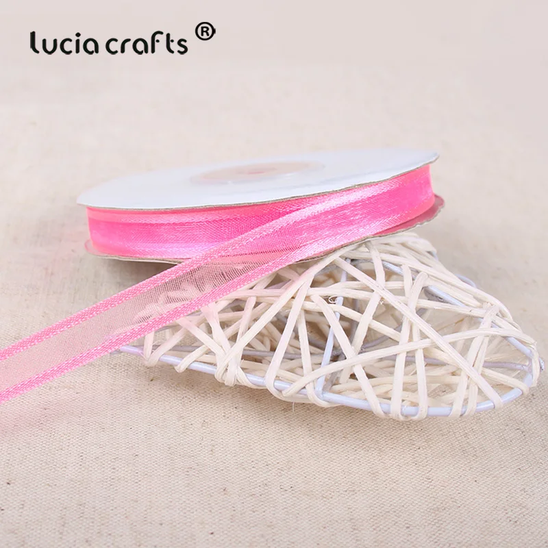 Lucia crafts 3/8 ''10 мм органза лента ручной работы пошив одежды «сделай сам» и аксессуары для волос бант 1 рулон/5 рулон, 25y/рулон U0301 - Цвет: color 7