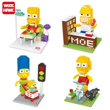 4 PCS Lot The Simpsons Diamond Building Blocks Toys Simpsons Minifigures Bricks Toy Set Best Gift