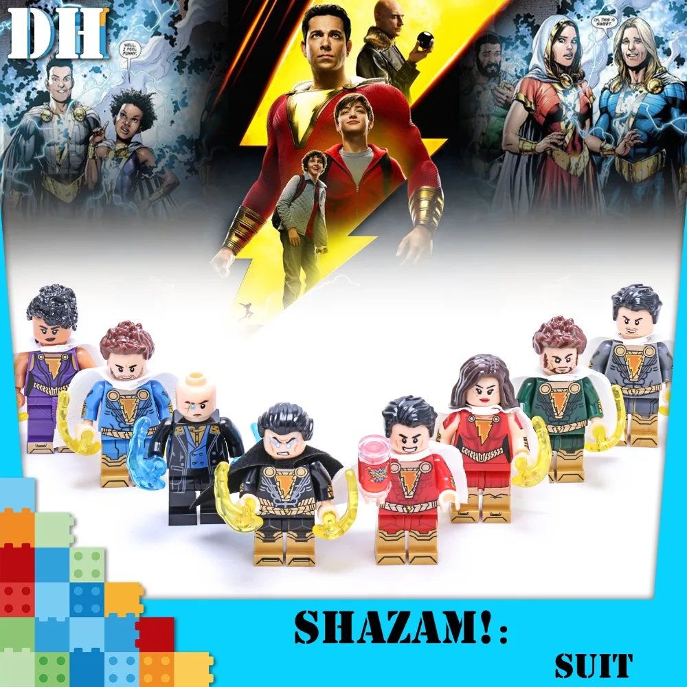 Shazam Wakanda Черная пантера Ник Фьюри танос Skrull строительные блоки игрушки для детей