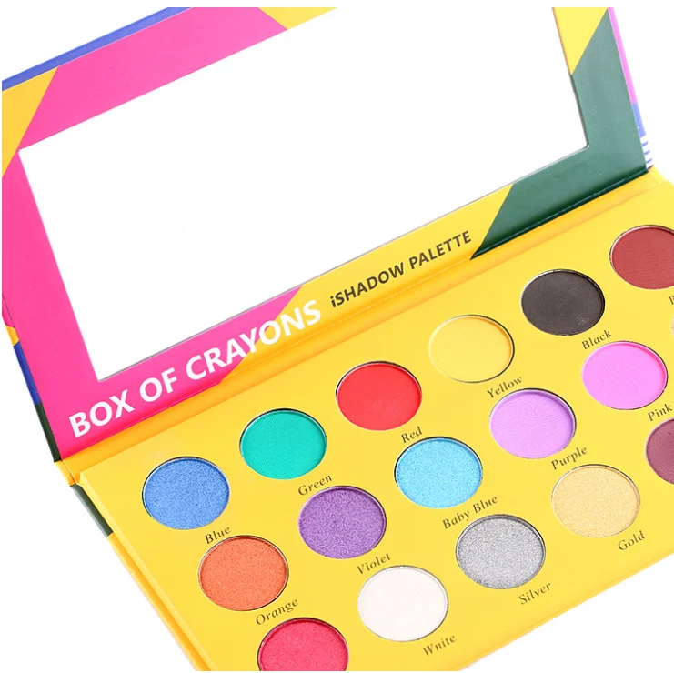 Free shipping BOX OF CRAYONS Eyeshadow iShadow Palette 18 Color Shimmer