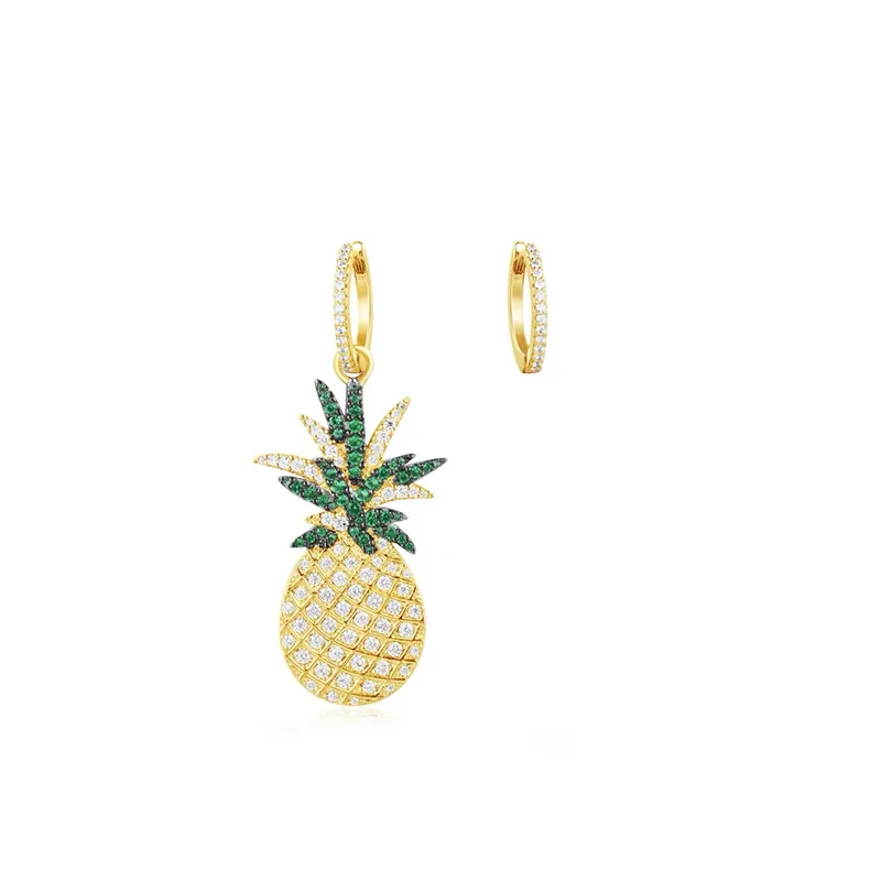

JEM original 925 sterling silver 1:1 APM earrings fashion jewelry tropical color series high quality pineapple fruit earrings