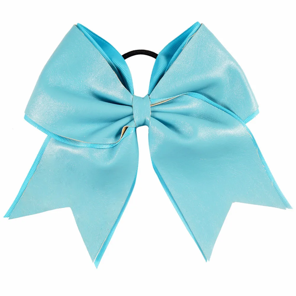 Большой однотонный Двухслойный Кожаный бантик ручной работы 24 шт./лот 7 дюймов с