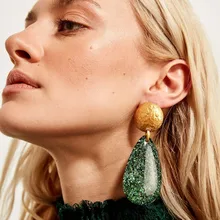 Atacado jujia boho za brincos para mulheres jóias maxi charme acrílico gota balançar brincos feminino instrução brincos