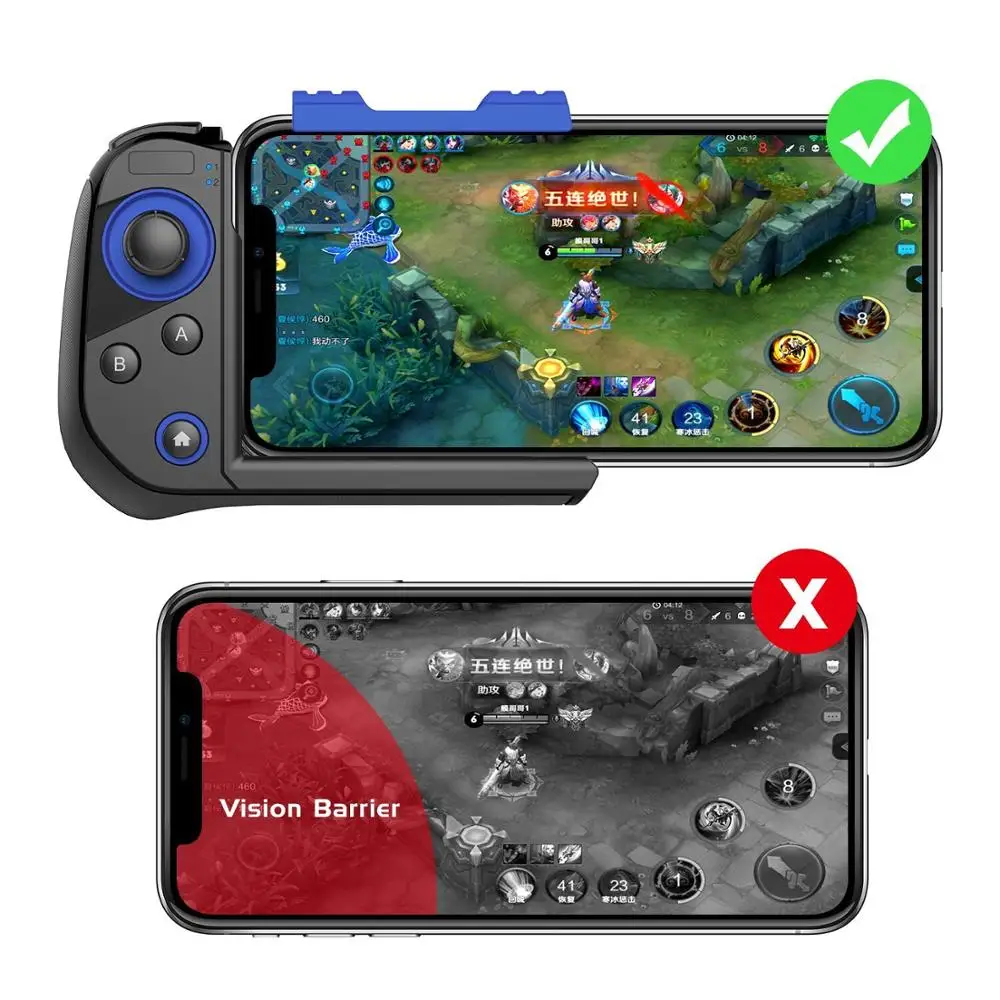  One-Hand Wireless Android Game Controller for PUBG Mobile and FPS Games Joystick Gamepad Retractabl