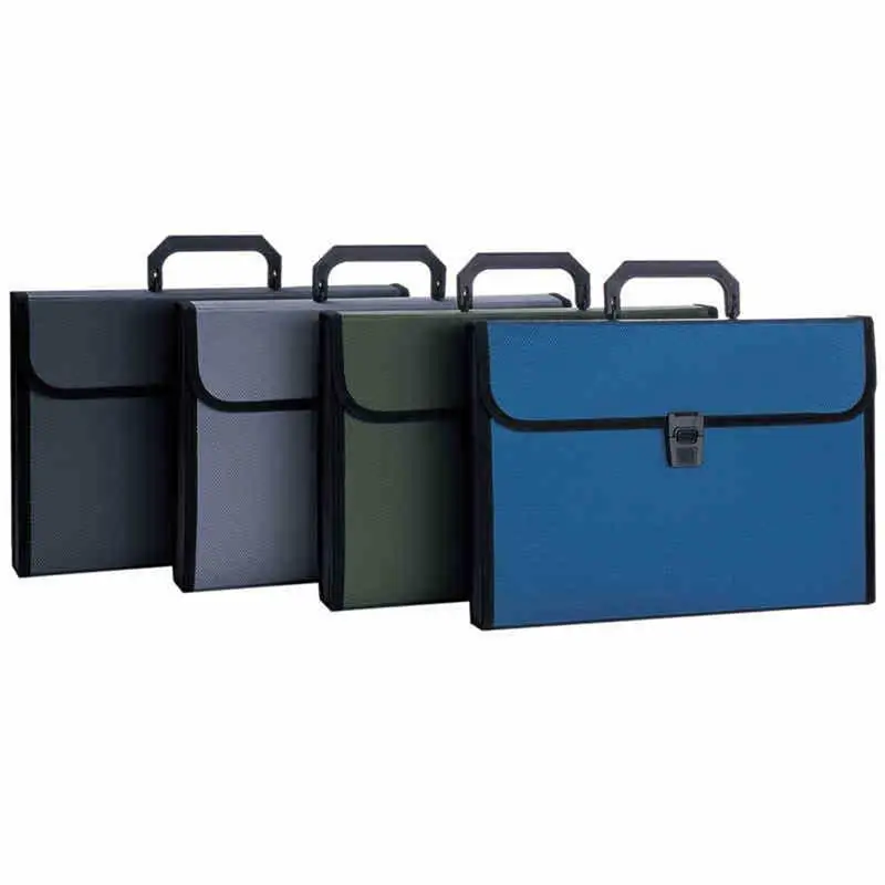 

File Folder Subdivision PP Organizer for Documents A4 Paper Magazine 12 Pockets with Buckle and Durable Handle (Random Color)