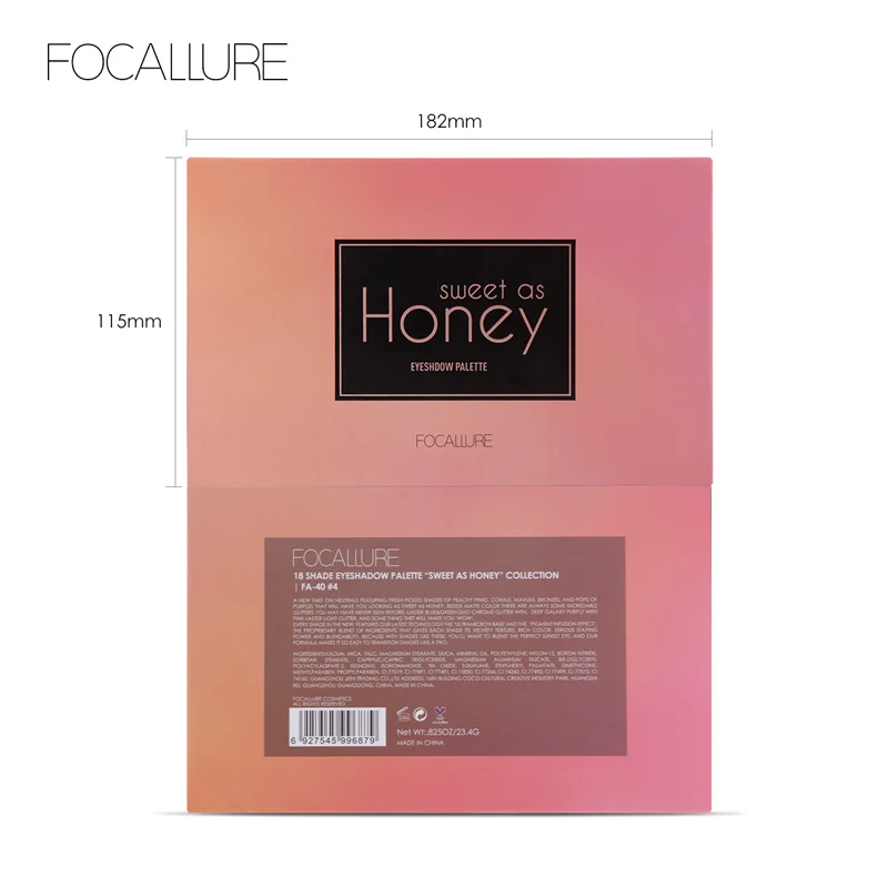 Палетка теней для век FOCALLURE Sweet as honey профессиональная легкая в нанесении палитра