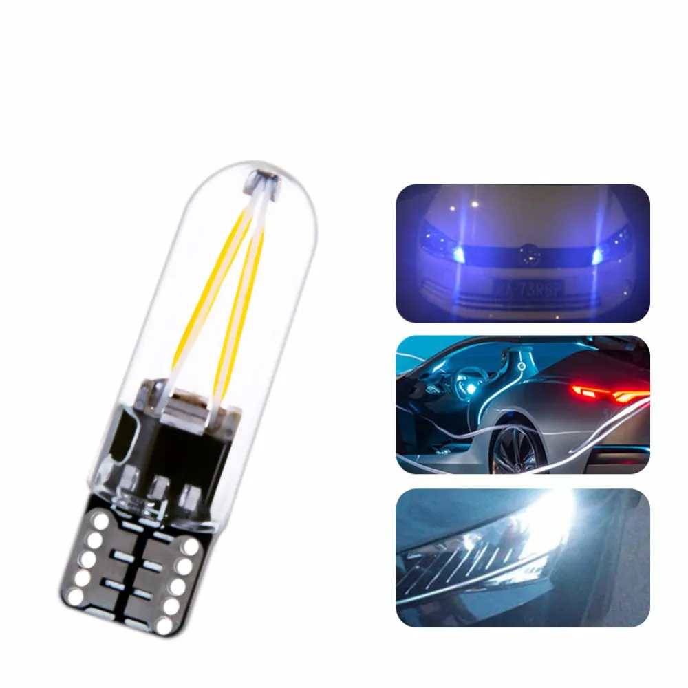 1 шт. W5W led cob стеклянный автомобильный светильник Led лампа с поворотным сигналом