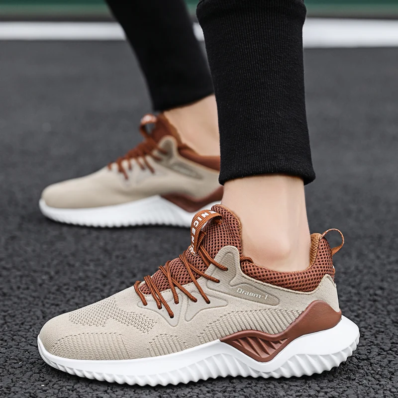 

Designer Men's Sneakers Casual Shoes for Man Men's Trainers Male Footwear Mesh Breathable Walking Shoes Beige Black White Black