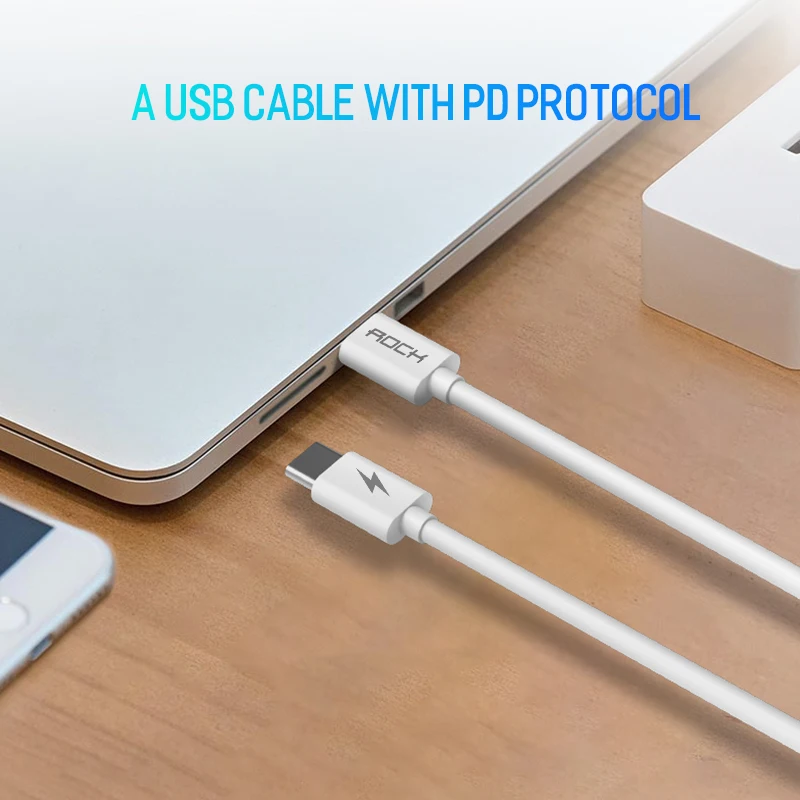 ROCK PD 3A usb type C to type c кабель для быстрой зарядки Macbook для Xiaomi samsung huawei mate P20 lite для iPad Pro 60 Вт QC 4,0