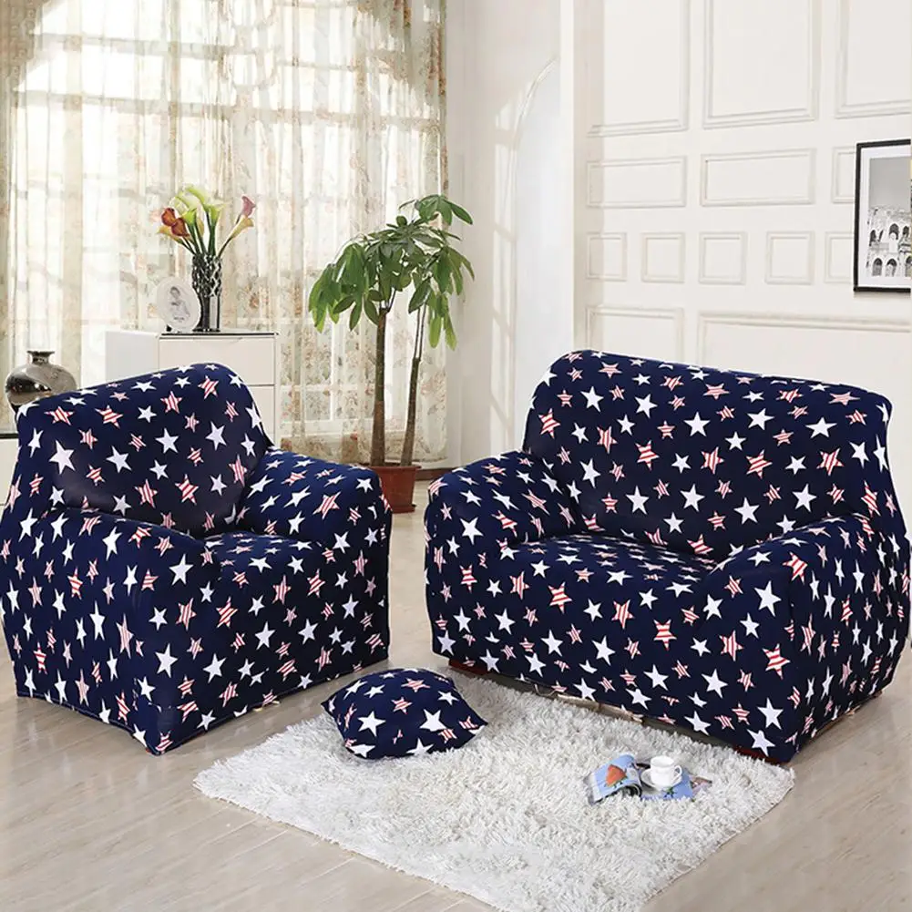 

Star Patterned Sofa Dustproof Cover Couch Full Slipcover Anti-dirty Elastic Sofa Case Protector Living Room Seats Sofa Covers
