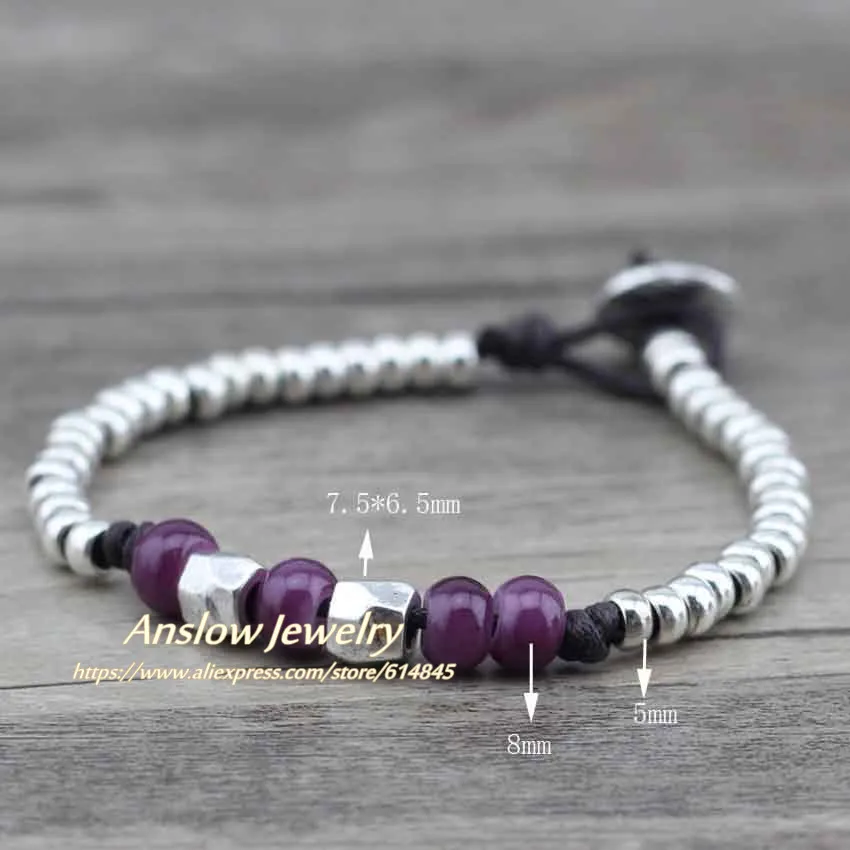 Высококачественный модный кожаный браслет Anslow с бусинами для мальчиков и