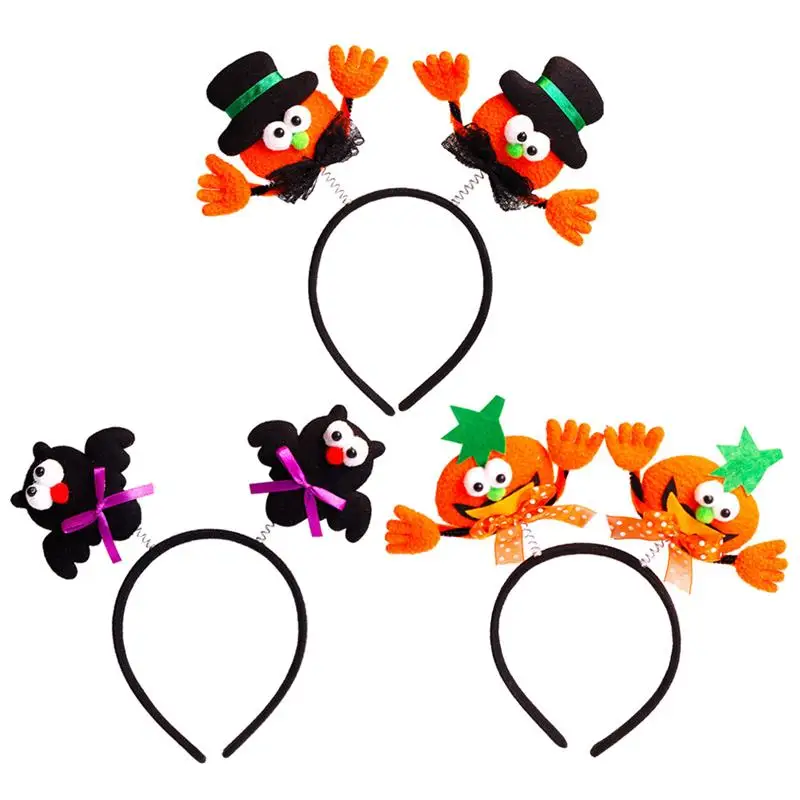 3Pcs Halloween Headband with Boppers Luminous Accessory Hair Band Head Piece Party Favors Props Costume Supplies Decoration