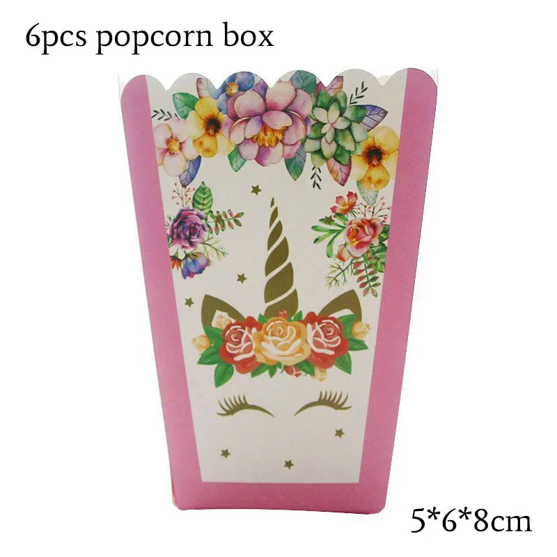 B Popcorn box Воздушные шары в виде единорога Детские вечерние воздушные шары из фольги для дня рождения Вечерние Декорации в виде единорога свадебные фоны для фотосессии - Цвет: B Popcorn box