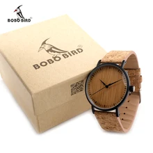 BOBO часы с птицами Мужские кварцевые деревянные наручные часы с циферблатом ремешок из натуральной кожи с бумажной коробкой relogios masculinos B-E19