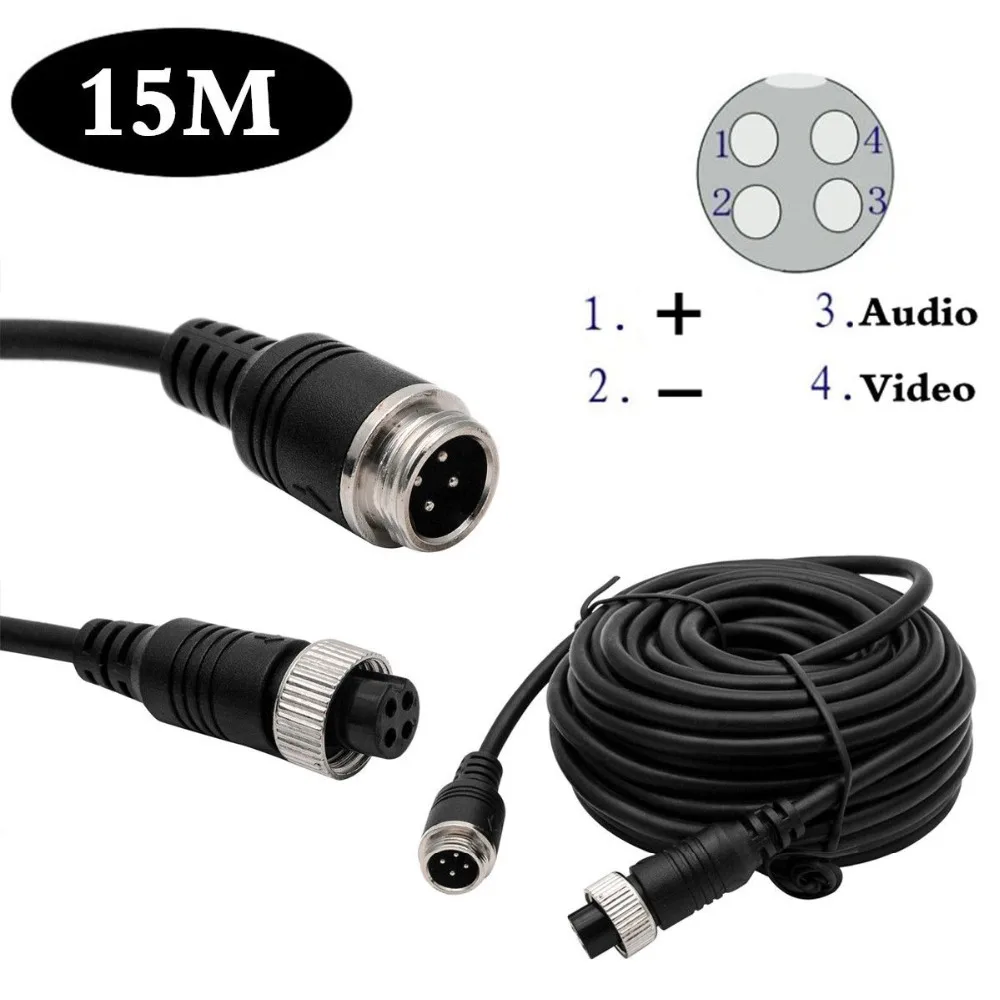 

Reversing Camera 15M TRRS Jack Connector To 4 Pin Video Extension Cable For Truck/Van Car DVR Camera Reverse Camera
