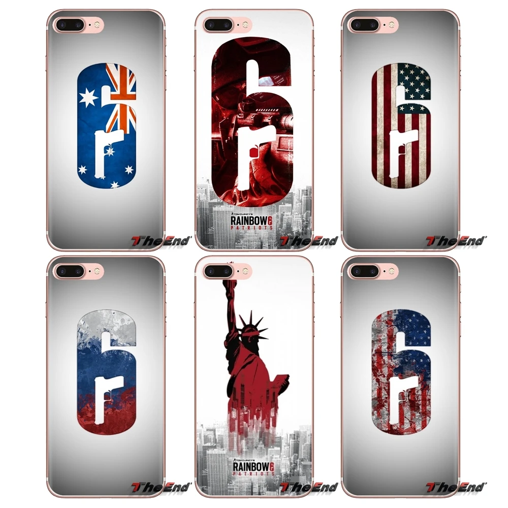 

For Huawei G7 G8 P7 P8 P9 P10 P20 P30 Lite Mini Pro P Smart Plus 2017 2018 2019 Soft TPU Covers Rainbow Six Siege Operation flag