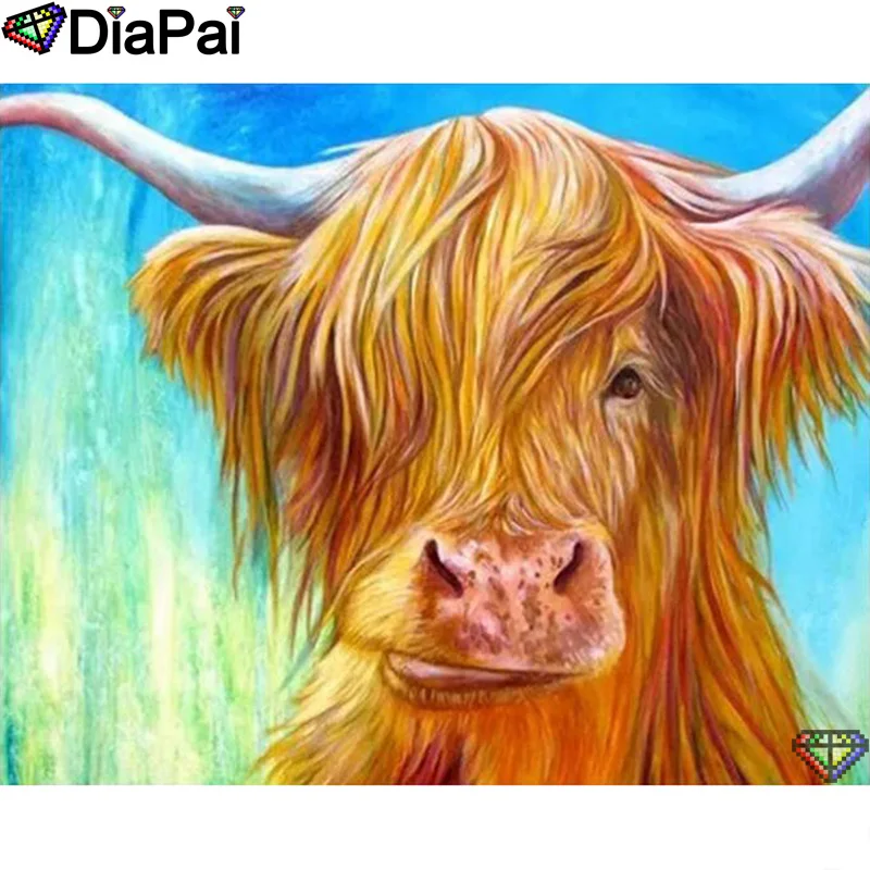 DIAPAI 5D DIY Diamond Painting 100% Full Square/Round Drill &quotAnimal cattle" Embroidery Cross Stitch 3D Decor A23201 | Дом и сад