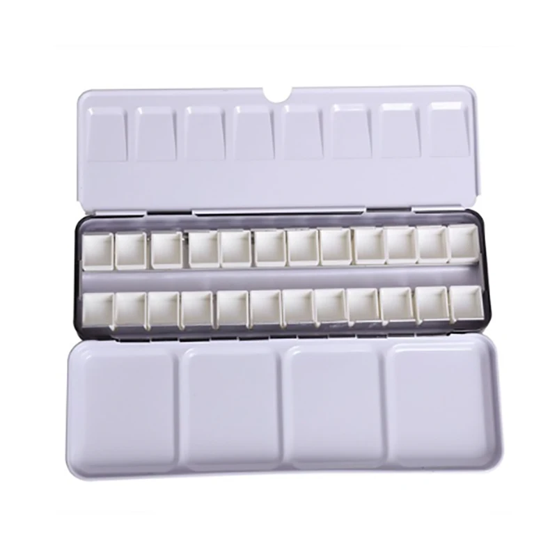 24Tin -24half pan Коробка для акварельных красок с баночками Палитра для красок лоток для красок Палитра для красок коробка с полными кастрюлями или половинками для искусства - Цвет: 24Tin -24half pan