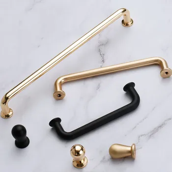 KKFING European Zinc Alloy Copper Brushed Cabinet Knobs and Handles Kitchen Cupboard Wardrobe Door Pulls Furniture Hardware