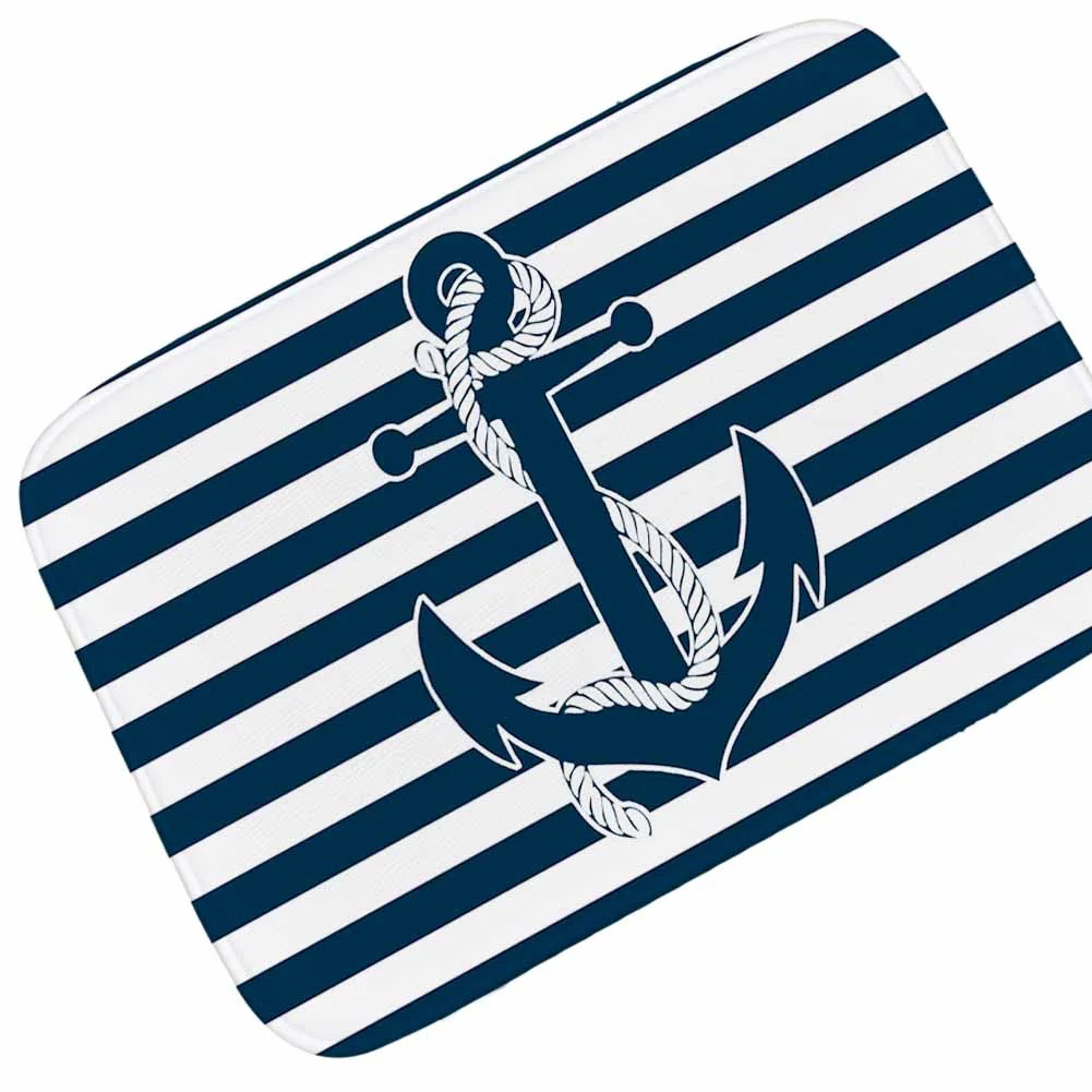 Honlaker Vintage Floor Mats Decorate European Anchors Home Entrance Doormat Absorbent Non-slip Bath Rug Door Mats Indoor Honlaker Vintage Floor Mats Decorate European Anchors Home Entrance Doormat Absorbent Non-slip Bath Rug Door Mats Indoor