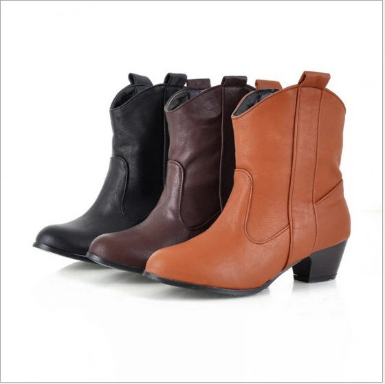 2016 TOP QUALITY WOMEN PU BOOTS Women’s non-slip Retro Boots FREE SHIPPING
