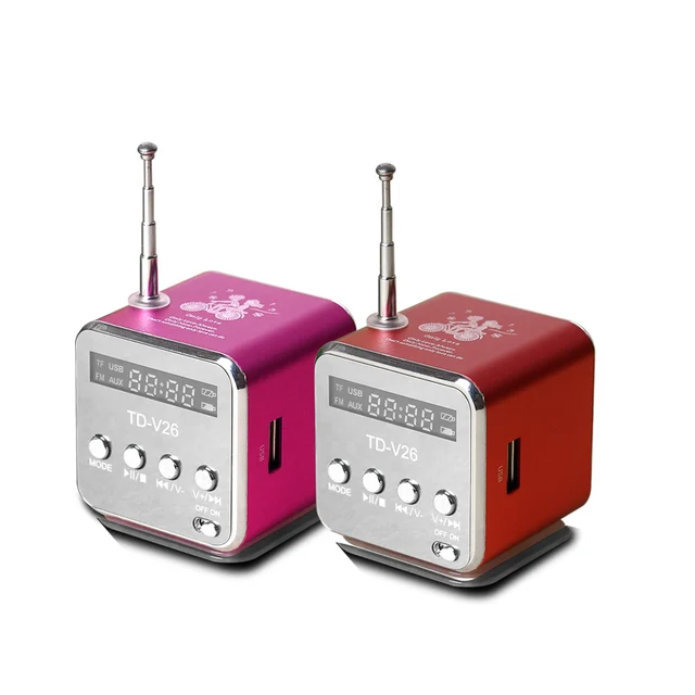 TD-V26 Digital Radio Mini Speaker Portable Radio Fm For Phone Receiver Support SD/TF Card Mp3 Music Player with Usb