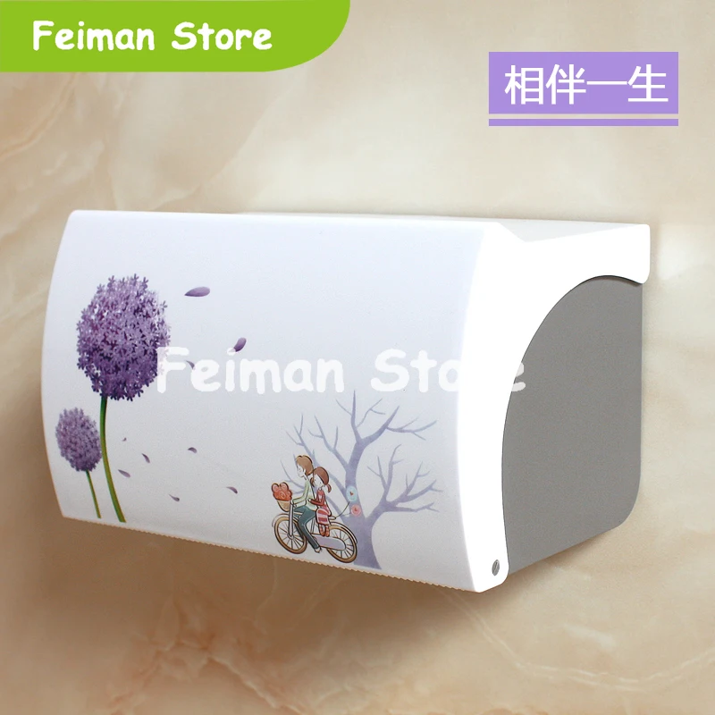 Toilet Paper Holder Plastic Acrylic Waterproof Toilet Roll Holder Box Free Stiletto Creative Door Paper Towel Box