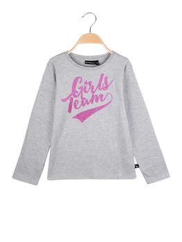 

Long sleeve sweater with written glitter-Blue
