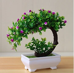 Fuchsia Искусственное дерево бонсай пластиковый пейзаж горшок культура креативная модель дерева цветы растения офисная мебель украшения дома - Цвет: Fuchsia