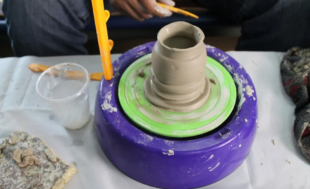 DIY Craft Discovery Kids Motorized Ceramic Pottery Wheel Educational Toy Clay