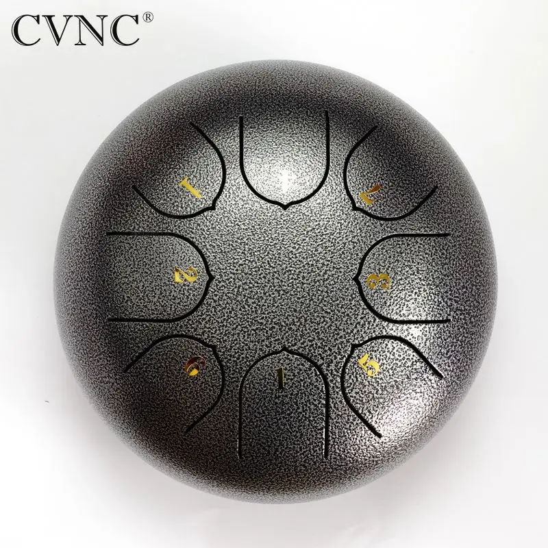 

CVNC 6" steel tongue drum with C D E F G A B C 8 notes with free bag and rubber mallets