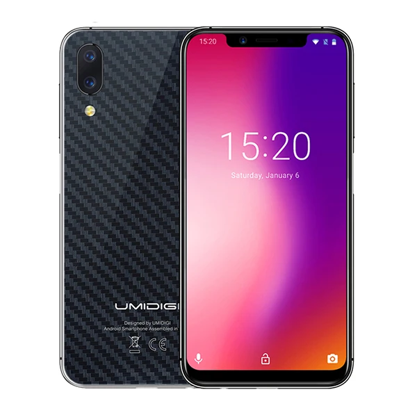 UMIDIGI One 5," Андройд 8,1 мобильный телефон 4 ГБ 32 ГБ P23 восьмиядерный смартфон 12MP+ 5MP двойной 4Г разблокировка лица глобальная версия компактный флагман+сумерки - Цвет: Carbon Fiber