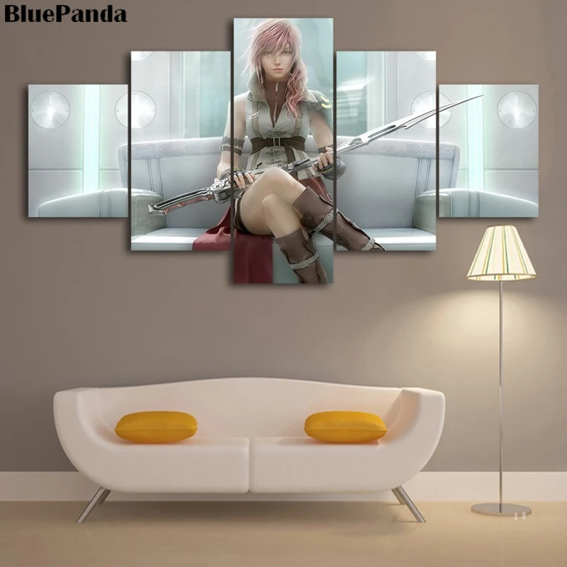 Fantasy Eclair Farron Game Modern Poster Oil Canvas Paintings 5 Pieces Pictures Bedroom For Living Room Office Home Decor | Дом и сад