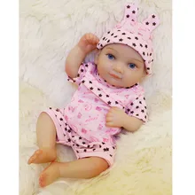 2017 New 27CM Mini Baby Reborn Full Body Silicone Girl reborn Babies Jumpsuits Boneca Toys for Children Gift Juguetes Brinquedo