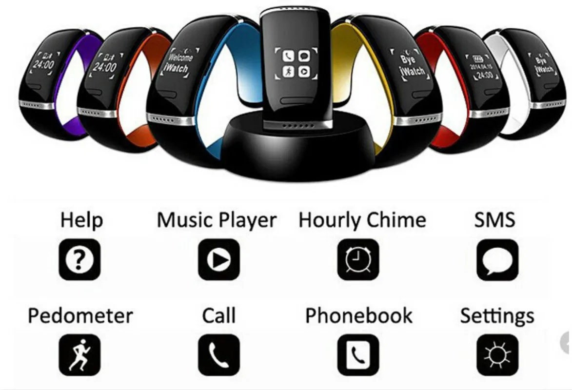 

L12S OLED Bluetooth Bracelet Wrist Watch Smart Watch for IOS iPhone Samsung Android Phone Call Answer/SMS Remind