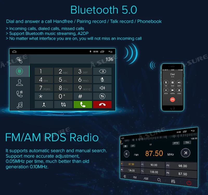 Sale A-Sure 2 Din Android 8.1 Car Auto Radio GPS DVD Navigation For Vauxhall Opel Astra H G J Vectra Antara Zafira Corsa DAB 4G WIFI 22