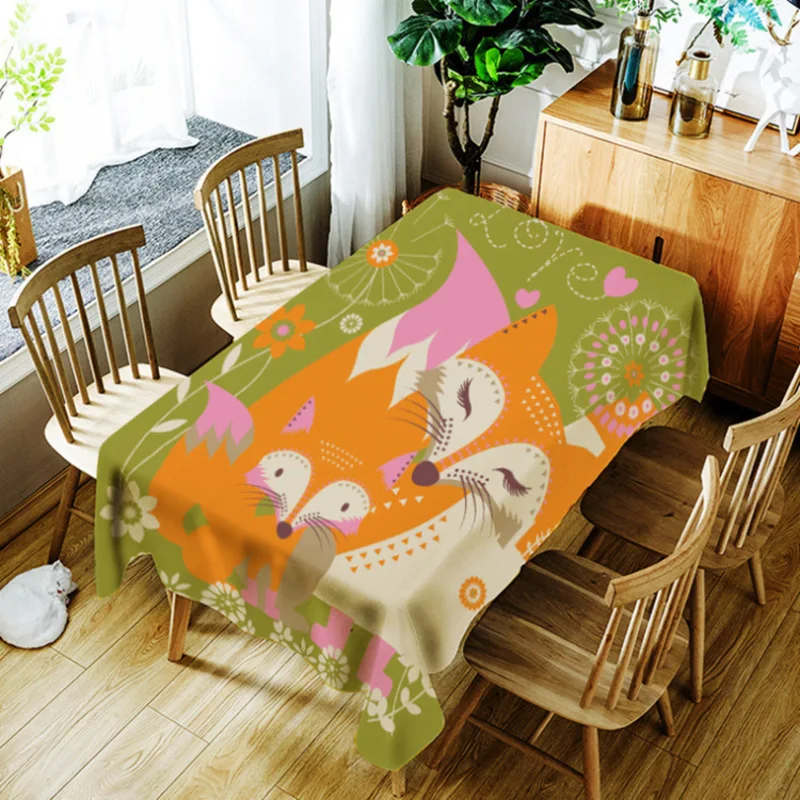 

Cartoon Animal Tablecloth Waterproof Dinner Washable Tapete Home Table Cloths Table Cloth Dining Kitchen Table Cover Protector