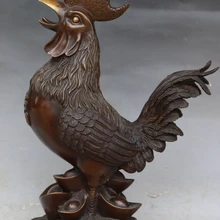 Xd 0033811" Китайский Известный Чистая Бронза Медь 12 Зодиак Год Животных Петух Петух Статуя