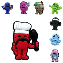 1 шт. патчи для обуви из натуральной кожи с героями мультфильмов, аксессуары, украшения, пряжки для обуви, браслеты с отверстиями в подарок, подарок на вечеринку для детей