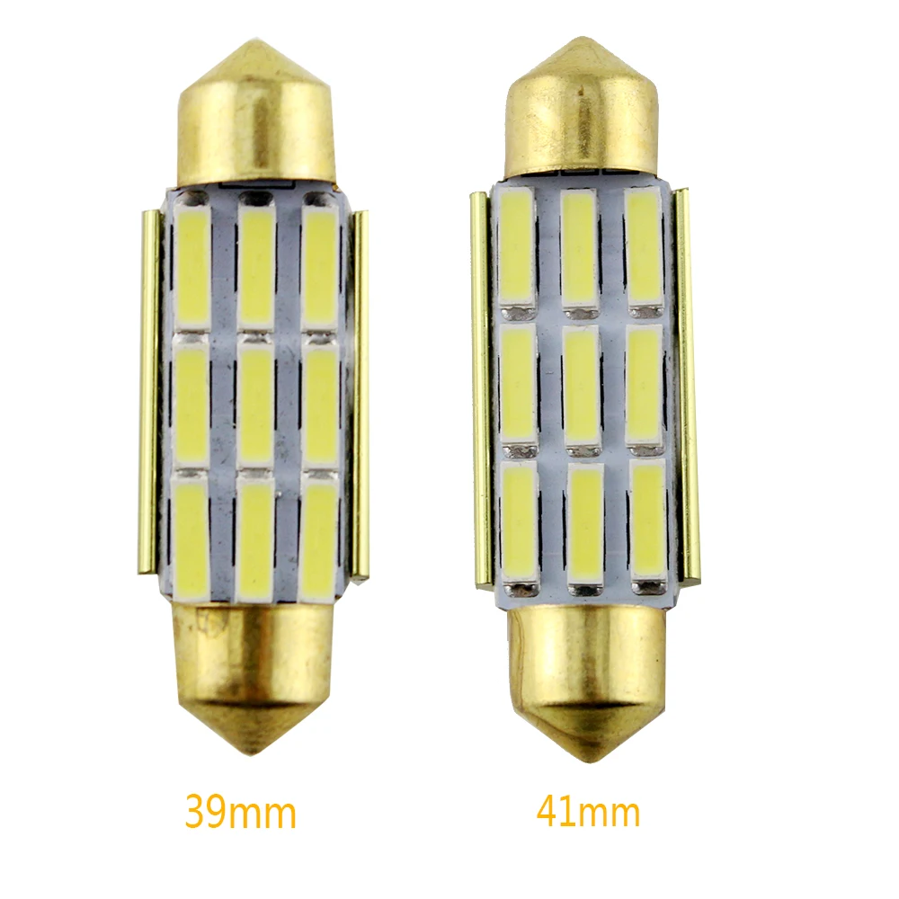 6 шт/39 мм/41 мм C5W Canbus 7014 9 SMD светодиодные гирлянды лампы авто свет купола Чемодан отсек лампа для чтения дневные ходовые огни 12 V Белый