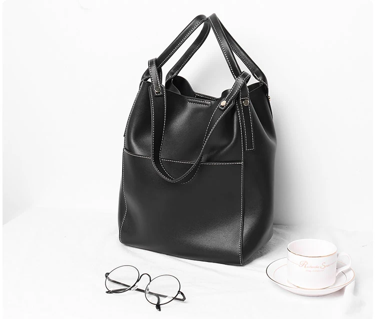 Brand Hot Sale Fashion Ladies Hobos Classic Women Handbag 100% Genuine Leather Large Capacity Shoulder Bag Casual Simple (19)