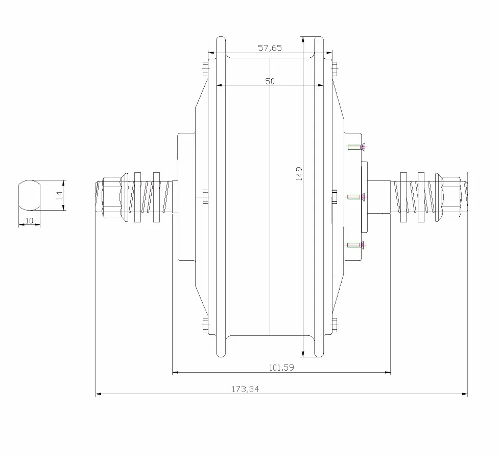 250W,350W Gearless Front Motor-1.