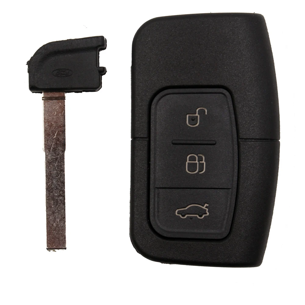 KEYECU смарт-пульт дистанционного ключа автомобиля чехол кейс для брелока 3 кнопки дистанционного ключа для Focus Mondeo Galaxy S-Max HU101 лезвие