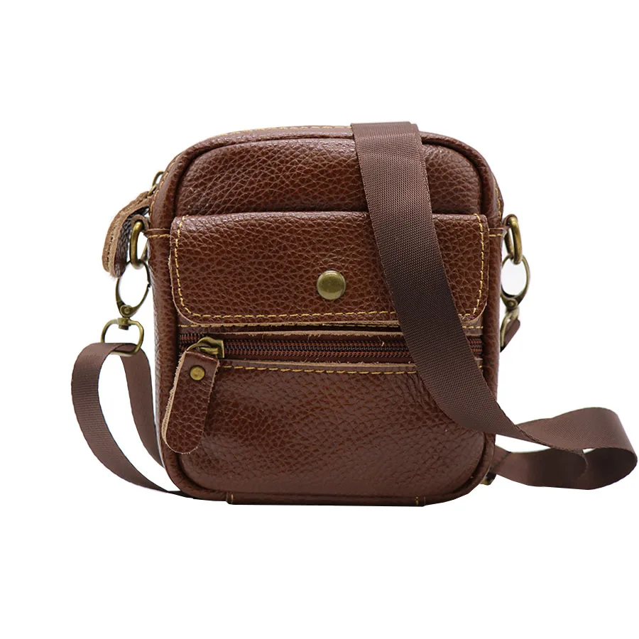 Vintage Genuine Leather Waist Belt Bag Men's Shoulder Bag Messenger Bag
